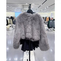 Spring Women's Cardigan Jacket Round Neck Pocket Fur Coat Solid Loose Suede Jacket Streetwear Vintag Outerwear-belleandkai.com