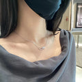 925 sterling silver classic fashionable mobile three diamond women's necklace. Holiday gifts-belleandkai.com