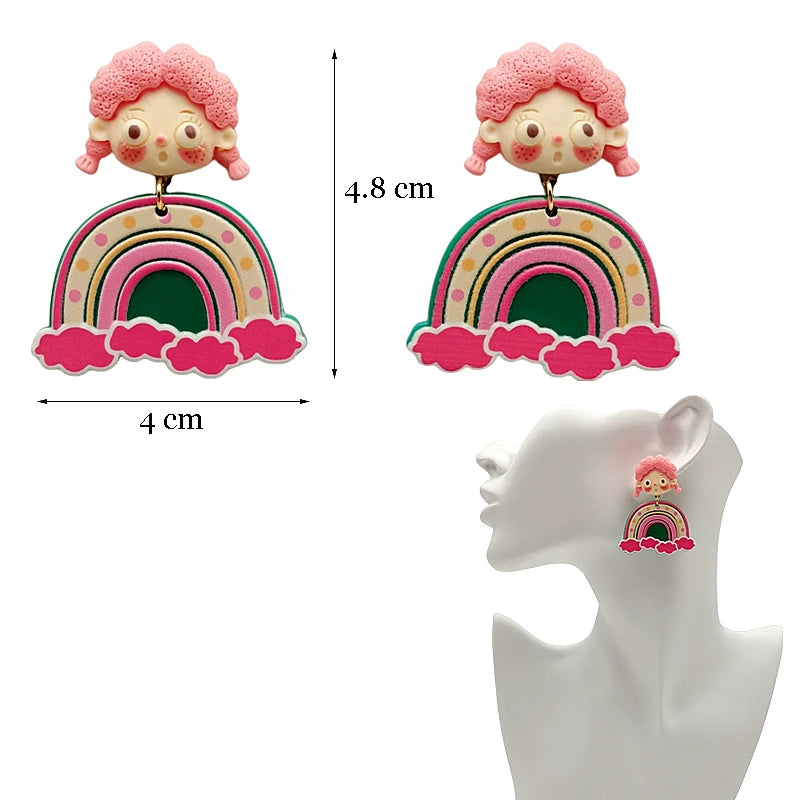 Top Sale Fashion Colourful Dangle Earrings for Women Accessories Stud Earring Y2K Pendientes New In Resin Earings-belleandkai.com