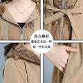 Spring Autumn New Solid Color Hooded Long Sleeve Windbreaker Women High Street Zipper Pockets Patchwork All-match Chic Coat-belleandkai.com