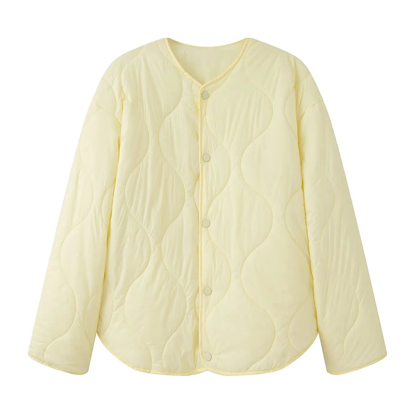 BSK&TRAF Women's 2025 Autumn and Winter New Solid Color Series Round Neck Diamond Quilted Jacket Top Thickened Coat-belleandkai.com