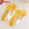 10 Pairs Cartoon Women Socks Fashionable And Versatile Cute Design Funny Goose Breathable Soft Comfortable Women Casual Socks-belleandkai.com