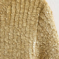 UNIZERA 2023 Autumn/Winter New Product Women's New Fashion Casual Versatile Casual Metal Fragmented Loose Round Neck Knit Top-belleandkai.com