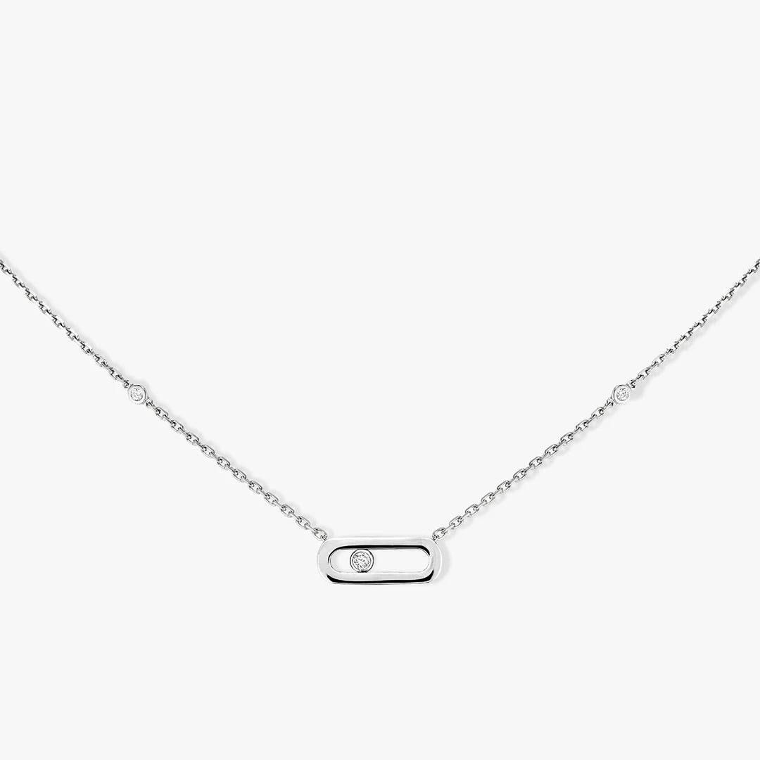 925 sterling silver classic fashionable mobile three diamond women's necklace. Holiday gifts-belleandkai.com