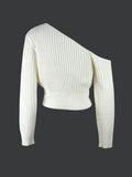 Women's long-sleeved off-the-shoulder sexy casual sweater spring, autumn and winter-belleandkai.com
