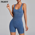 Women's Yoga Jumpsuits Ribbed One Piece Padded Tank Tops Rompers Sleeveless Acid Wash Activewear Unitard Sexy Bodycon-belleandkai.com