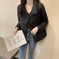 Autumn Winter Down Jacket For Women 2024 Solid Stand Collar Plaid Ultralight White Duck Down Coat Keep Warm Puffer Jacket Female-belleandkai.com