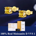 Hot Moissanite Studs 6 prong Earrings Pass Diamond tester For Men Women 18K Platinum Plated Bride Wedding Gemstone 925 Silver-belleandkai.com