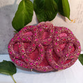 Lady Fushia Wedding Gems Evening Purses Women Luxury Hot Pink Crystal Clutch Purse Party Clutches Bridal Rhinestone Minaudiere-belleandkai.com