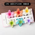 6Pcs Fashion Colorful Transparent Flower Small Hair Claw Clips clamp Hairpin Barrette for Thick Thin Hair Accessories for Women-belleandkai.com
