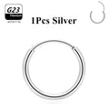1/10pcs G23 Titanium Hoop Earring For Women Piercing Nose Ring ASTM F136 Body Jewelry Accessories Wholesale 2024 New-belleandkai.com