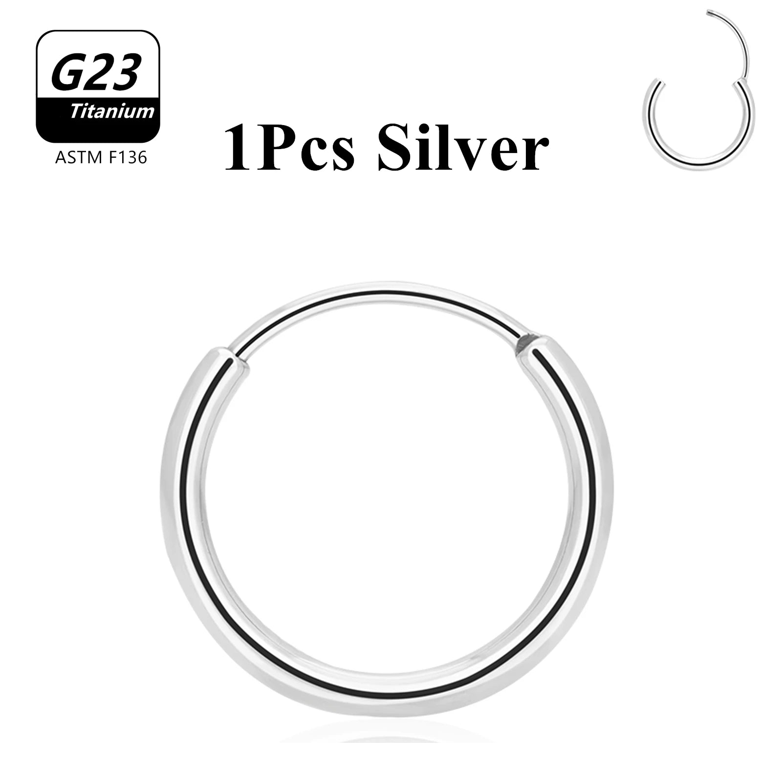 1/10pcs G23 Titanium Hoop Earring For Women Piercing Nose Ring ASTM F136 Body Jewelry Accessories Wholesale 2024 New-belleandkai.com