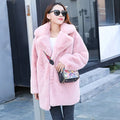 Winter Furry Coat Hairy Woman Jacket Thick Rabbit Fur Coat Female Plush Overcoat Comfort Fur Coat-belleandkai.com