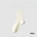1/5 Pairs Cotton Socks Women Seamless Soft Crew Socks Medium Tube Long Loose Casual Solid Color Anti-Pilling Breathable-belleandkai.com