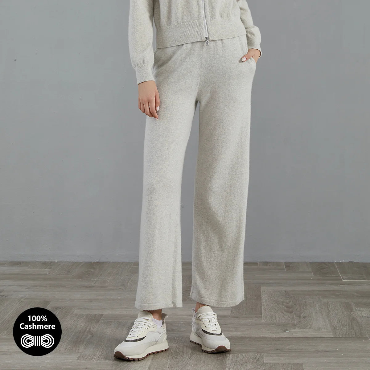 BC818 100% cashmere women's trousers high quality luxury brand women's clothing-belleandkai.com