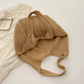 Women Crochet Tote Bag Mesh Beach Bag Large Capacity Fashion Knitted Bag Solid Color Simple Shopping Bag for Travel Vacation-belleandkai.com