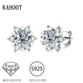 S925 silver moissanite snowflake earrings for women, fashionable and classic 6-claw design as a Valentine's Day gift for friends-belleandkai.com