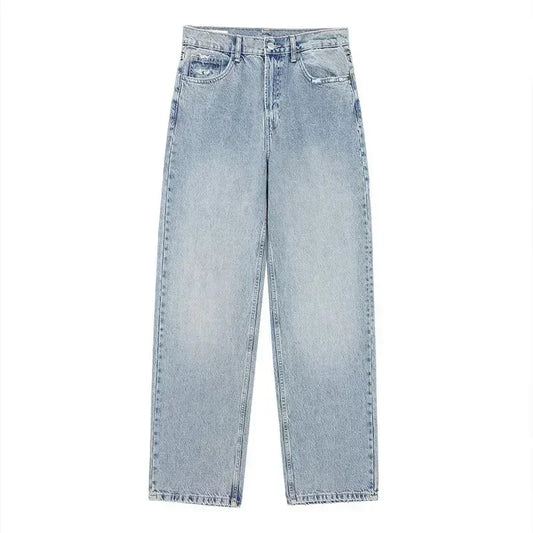 Women's Fashion Jeans Solid Colour Loose Trousers Gradient Colour Casual Streetwear Pant Broken Holes Decorated Jeans-belleandkai.com