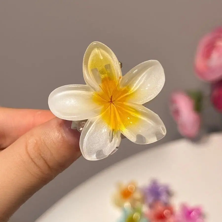 6Pcs Hawaiian Gradient Hair Clips Flower Hair Claws Women Hair Accessories Small Size Fashion Headwear Hairpin Crab Barrette-belleandkai.com