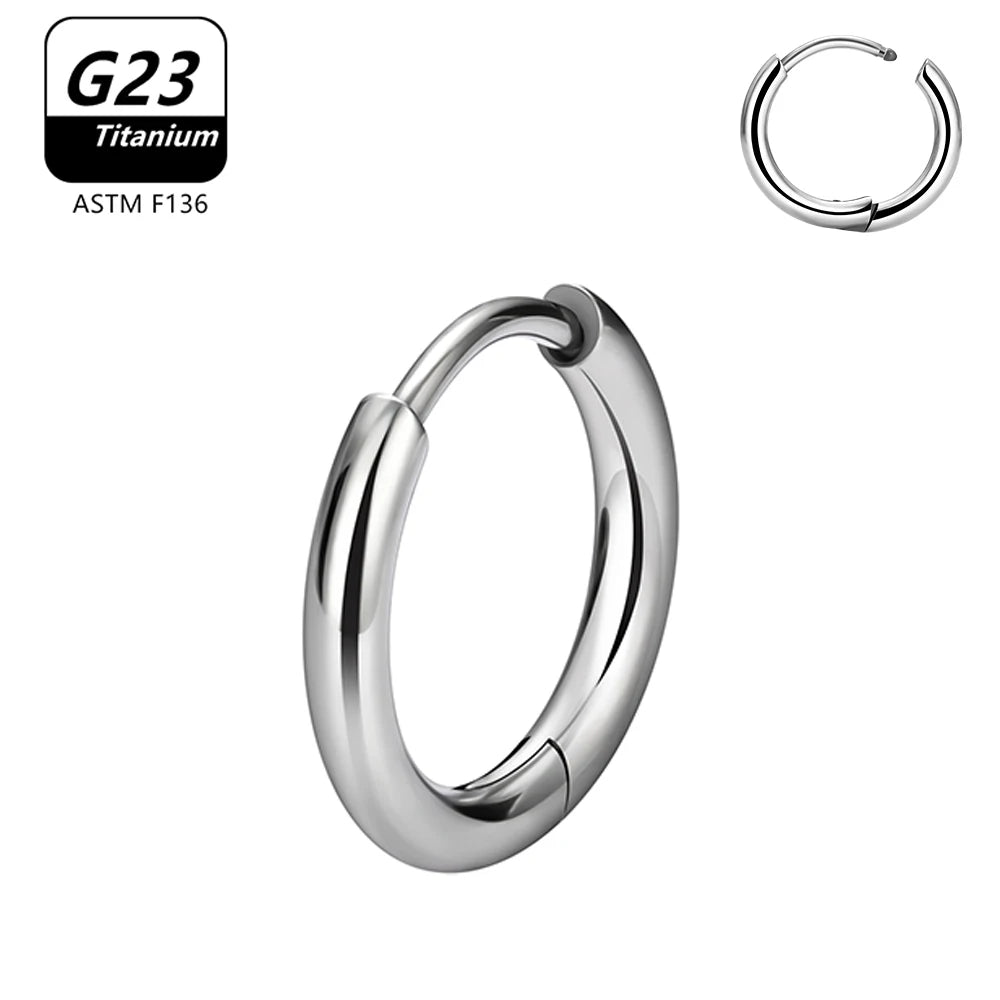 1/10pcs G23 Titanium Hoop Earring For Women Piercing Nose Ring ASTM F136 Body Jewelry Accessories Wholesale 2024 New-belleandkai.com