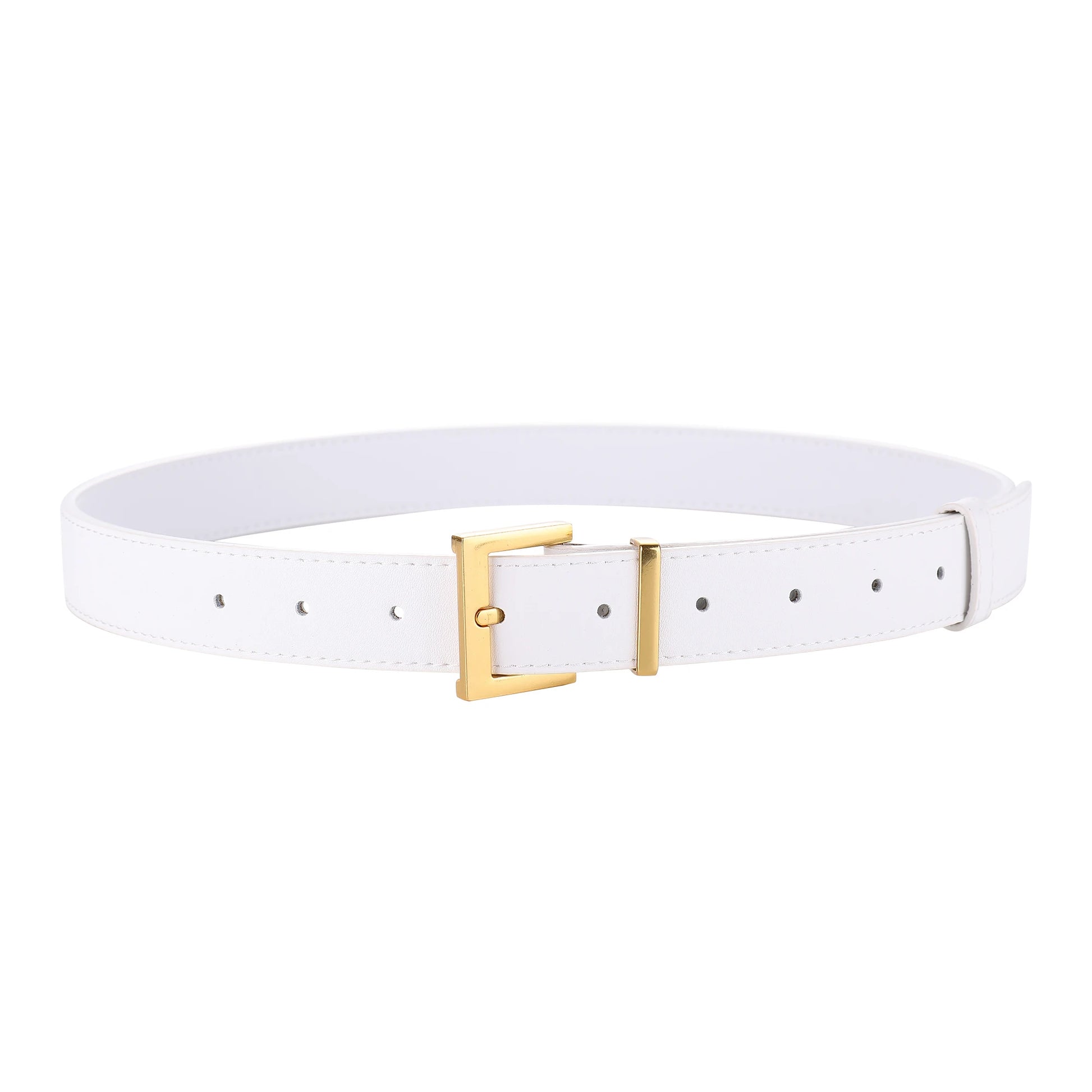 New Luxury Double Genuine Leather Belt for Women Jeans Casual Dress Square Alloy Buckle Ladies Trendy Belts Fashion Waistband-belleandkai.com