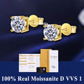 Hot Moissanite Studs 6 prong Earrings Pass Diamond tester For Men Women 18K Platinum Plated Bride Wedding Gemstone 925 Silver-belleandkai.com