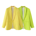 Zach Ailsa 2024 Autumn New Product Women's Wear Simple and Elegant Slim Fit Solid Color Pocket Decoration Suit Coat-belleandkai.com
