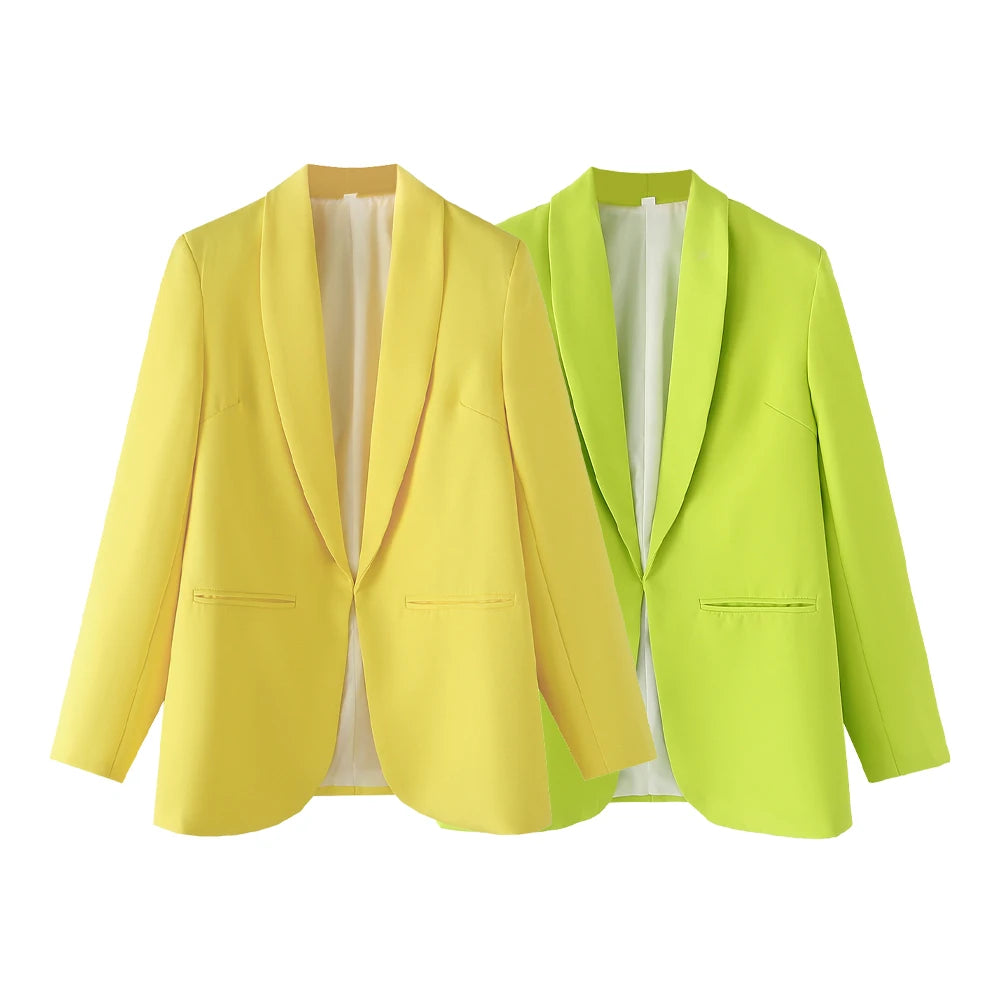 Zach Ailsa 2024 Autumn New Product Women's Wear Simple and Elegant Slim Fit Solid Color Pocket Decoration Suit Coat-belleandkai.com