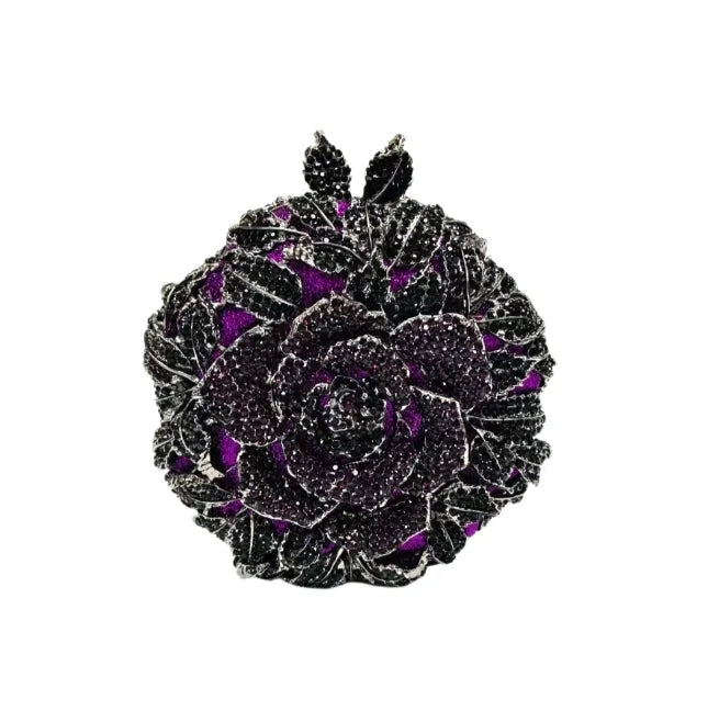 Women Gold/Silver Flower Mini Crystal Evening Bag Bridal Wedding Rhinestones Clutches Bags Handbags Party Minaudiere Clutch Bag-belleandkai.com