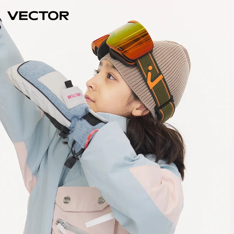 VECTOR Children's Embroidered Ski Knitted Hat Solid Color for Warmth, Warmth, Comfort, and Skin Friendly Trend Versatile-belleandkai.com