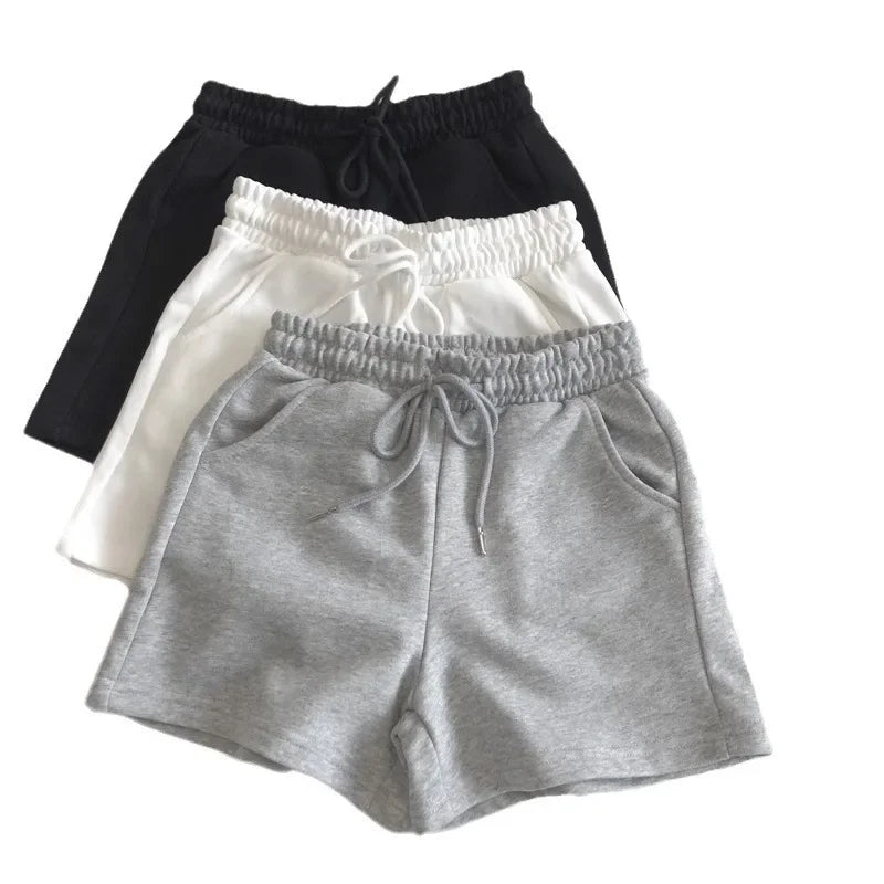 Women's Casual Shorts Petite Summer New Grey Versatile Outer Wear Running Trunks Trendy Cotton Material Origin China-belleandkai.com