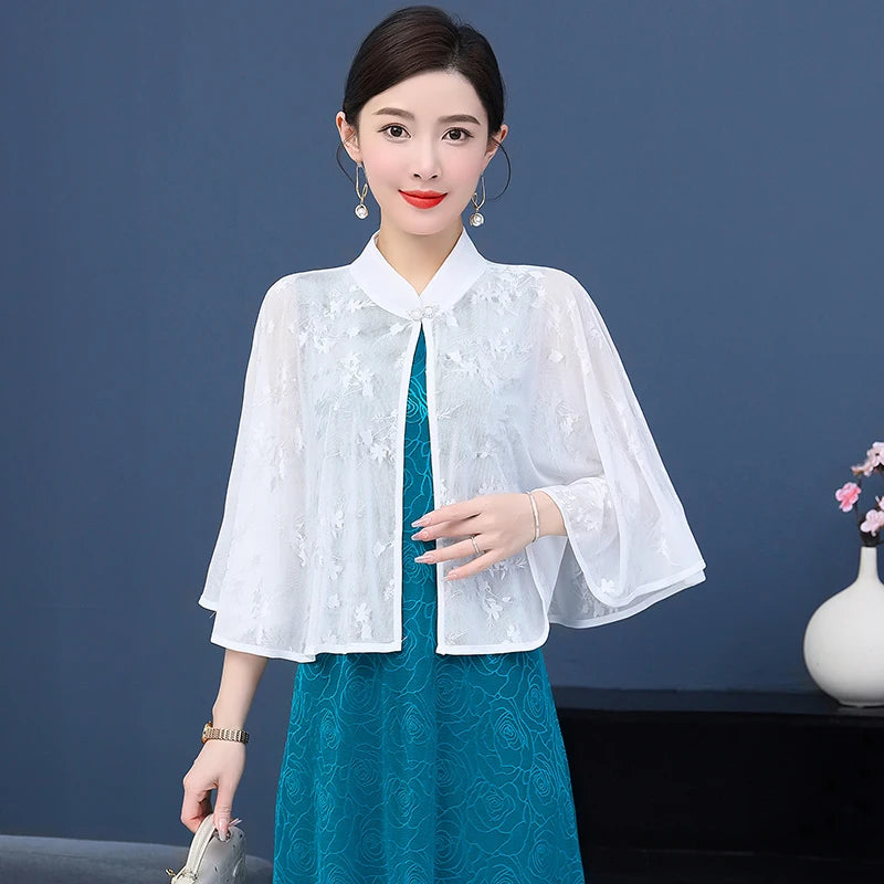 Cloak Summer Capes Ponchos Coats Fashion Clothes Women Clothing Tops Streetwear Party Vintage Casual Elegant Outerwear-belleandkai.com