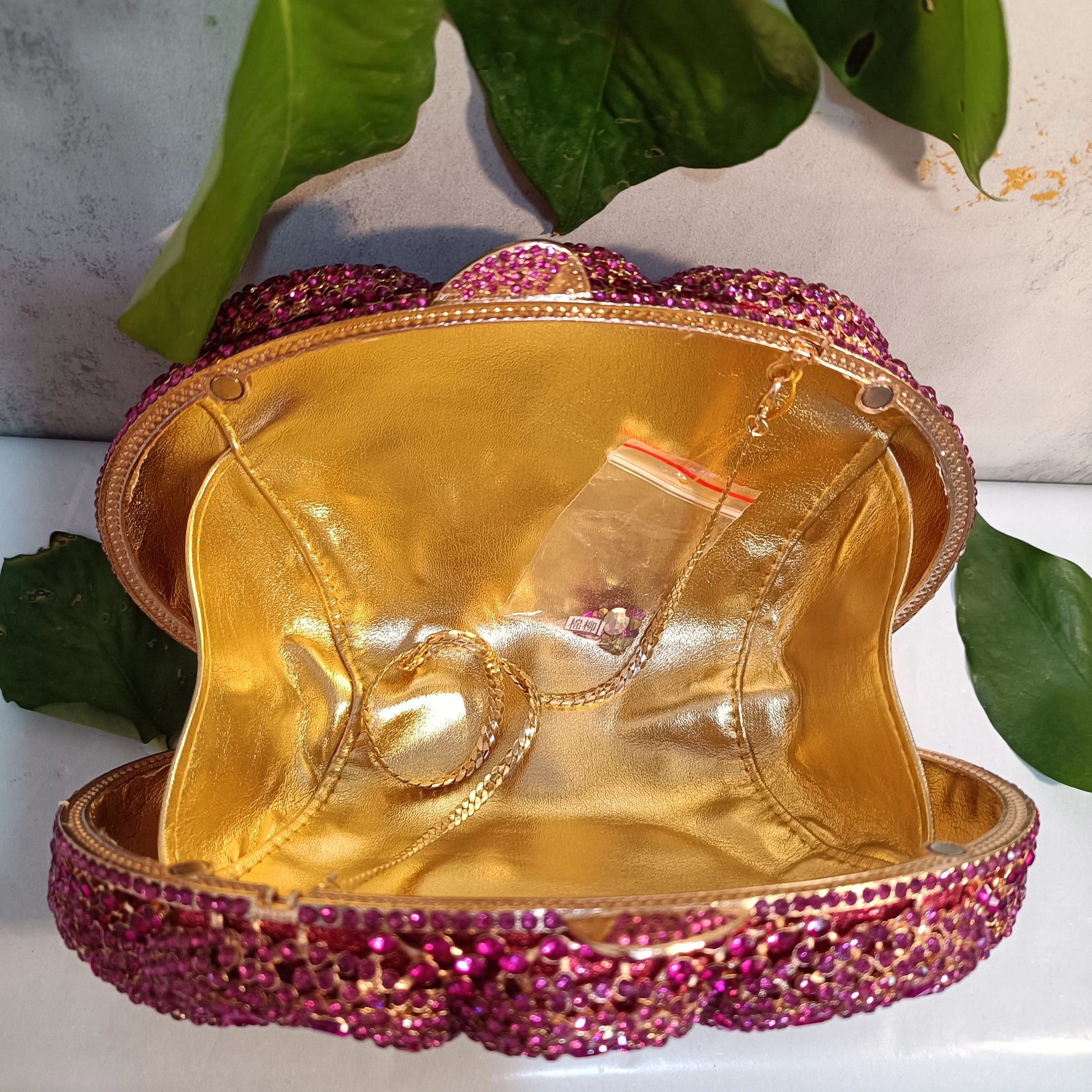 Lady Fushia Wedding Gems Evening Purses Women Luxury Hot Pink Crystal Clutch Purse Party Clutches Bridal Rhinestone Minaudiere-belleandkai.com