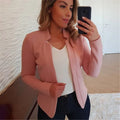 Autumn and winter new style elegant slim fit solid color casual professional small suit jacket top-belleandkai.com