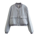 Willshela Women Fashion Solid Bomber Jackets Coat With Pockets V-Neck Single Breasted Long Sleeves Female Chic Lady Outfits-belleandkai.com