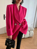 Chic High-end Blazer Design Women Clothing Trend Spring Autumn Jackets Mid-length Coats Loose Button Blazer Long Sleeve Tops New-belleandkai.com