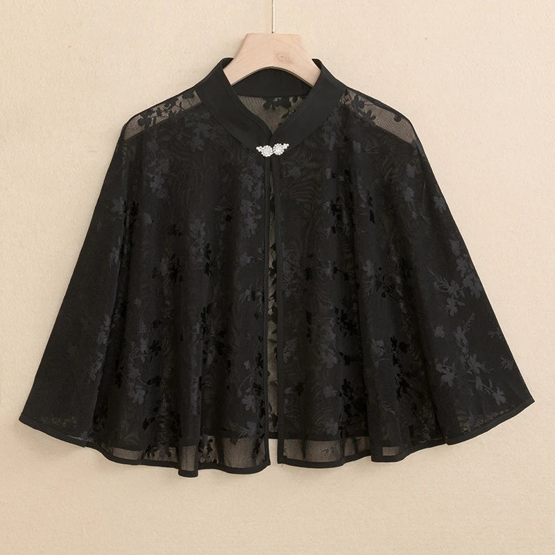 Cloak Summer Capes Ponchos Coats Fashion Clothes Women Clothing Tops Streetwear Party Vintage Casual Elegant Outerwear-belleandkai.com
