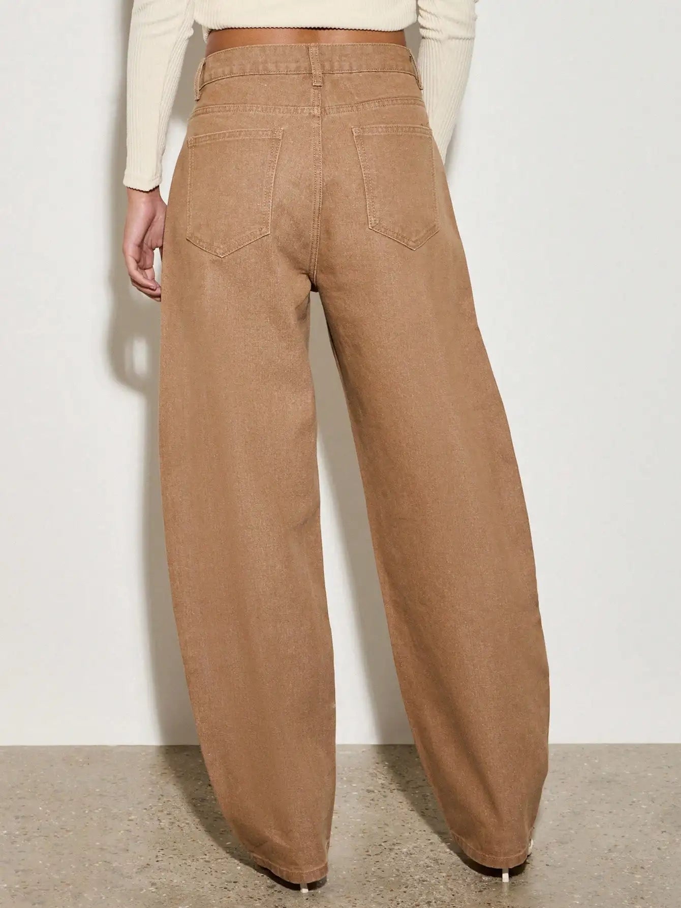 European style  American retro  high waisted wide leg jeans for women  new style for spring summer 2025  loose and slimming effe-belleandkai.com