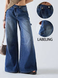 American retro wide leg jeans for women  spring new style  versatile and easy to wear-belleandkai.com