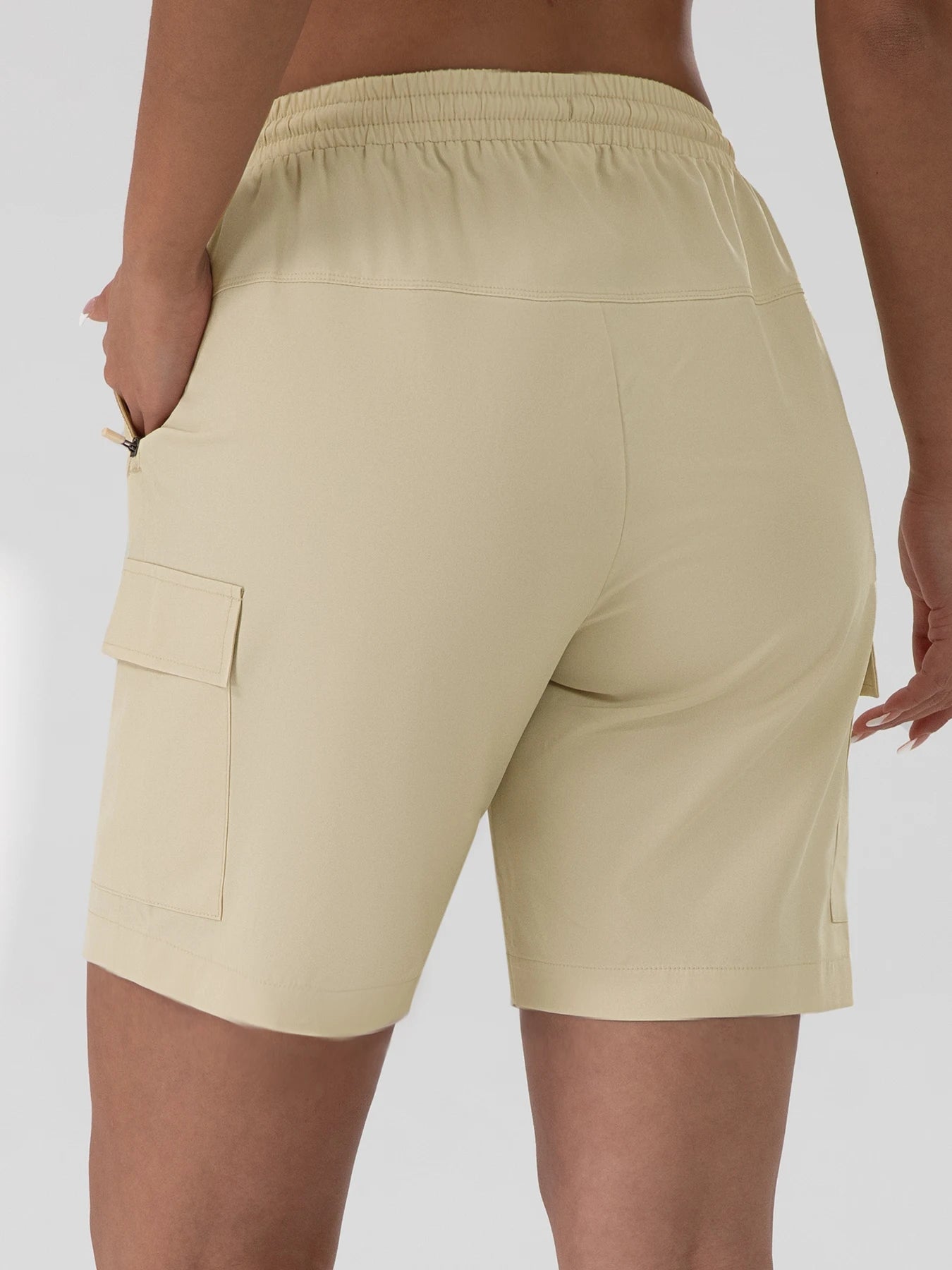 1/2 PCS  Loose Women Shorts with 2 Flap Pockets Adjustable Drawstring Cargo Short Outdoor Quick Dry Lightweight Shorts-belleandkai.com