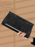 This shiny and luxurious pleated evening bag is a great choice for party girls, office workers and also makes a great gift.-belleandkai.com