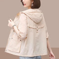 2025 New Summer Women's Jacket Thin Coat Casual Windbreaker Sun Protection Jackets Basic Zipper Coat Tops Female-belleandkai.com