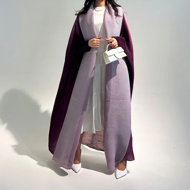 Miyake Jacket Arab Middle East Dubai Loose Women's Clothing Folds Gradual Change Trench Coat Long 2025 New Women's Clothing-belleandkai.com