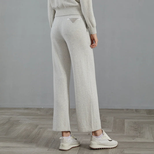 BC818 100% cashmere women's trousers high quality luxury brand women's clothing-belleandkai.com