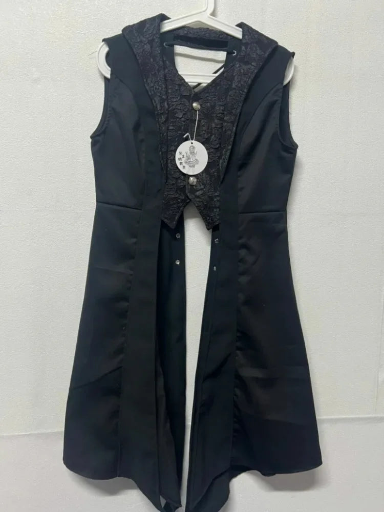 Streetwear Vintage Dragon Design Long Shirt Dresses Grunge Y2k Aesthetic Vestidos Gothic Harajuku Women Men Cosplay Grunge Dress-belleandkai.com