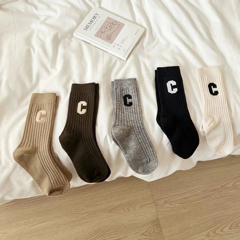 5 Pairs/Lot Socks Women's Cotton Print Short Ankle Set White Sports Cycling Running Compression Summer Breathable-belleandkai.com
