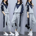 Plus Size Women's Casual Sportswear Hoodie Set Two Piece Loose Fit Outfit Autumn Collection Comfortable Breathable Clothing-belleandkai.com