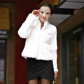 2025 New Genuine Rabbit Fur Coat Women Full Pelt Real Rabbit Fur Jacket Winter Fur Overcoat Customized Big Size Mandarin Collar-belleandkai.com
