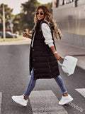 Long with Hood Outdoor Vest Down Women's Jacket Quilted Coat Sleeveless Jacket Winter Light Weight Sweaters-belleandkai.com