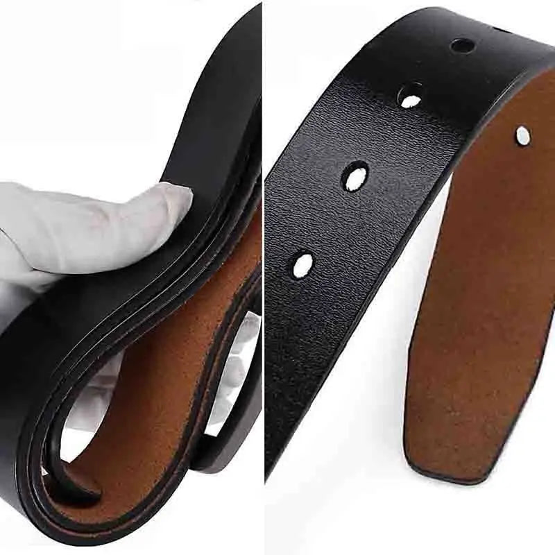 Plus Size 105 110 120 130 140 150 160 170cm Belt for Men Women Genuine Leather Alloy Metal Pin Buckle Waist Betls Straps-belleandkai.com